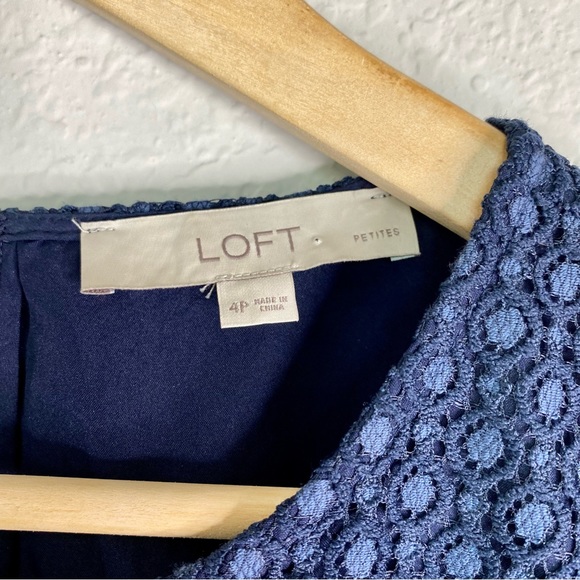 Ann Taylor Loft Navy Crochet Dress - Picture 9 of 11